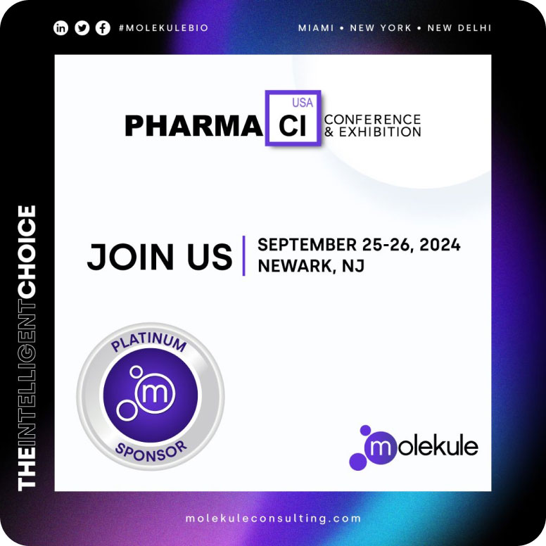 Excited to share that Molekule Consulting is the exclusive Platinum Sponsor for Pharma CI US 2024!